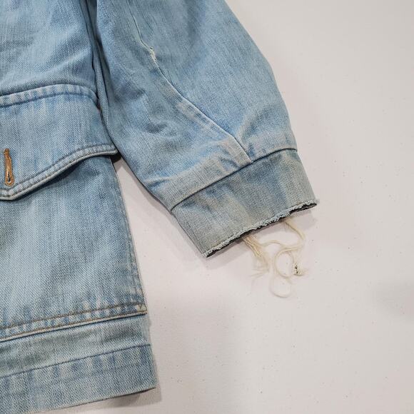 Vintage Lee Storm Rider Jacket Mens Large Sherpa Lined Workwear Thrashed 80s - Picture 5 of 14